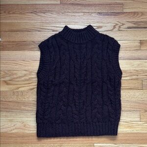 A New Day Dark Brown Knit Sweater Vest